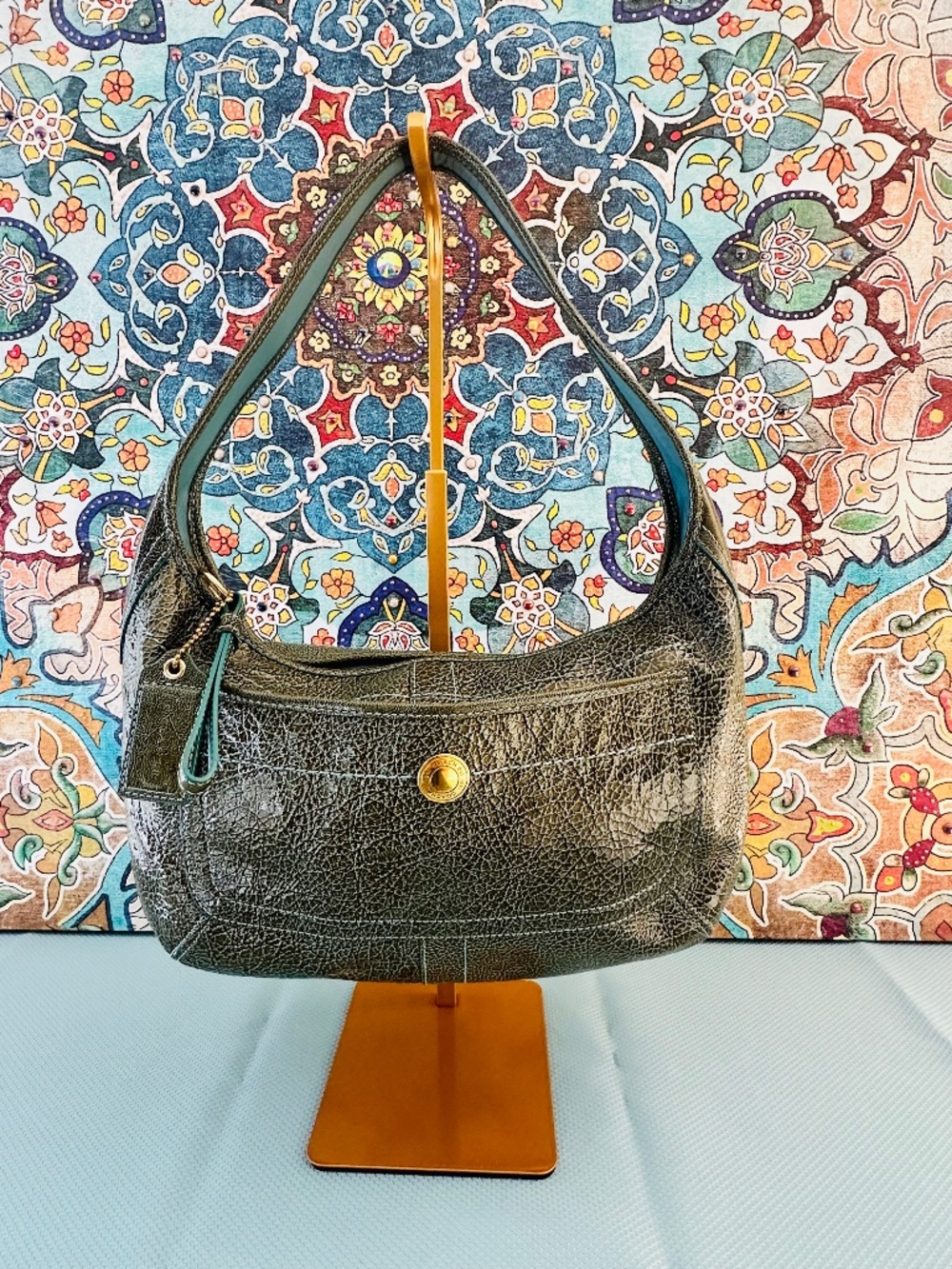 Coach Ergo Patent Leather Medium Hobo - Pond